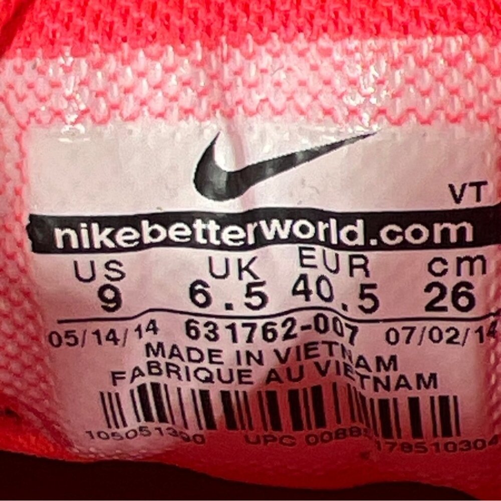 NIKE Air Max Lunarlon Running Shoes Fluorescent Pink Gray Ladies US Sz 9 EUC - Picture 10 of 10